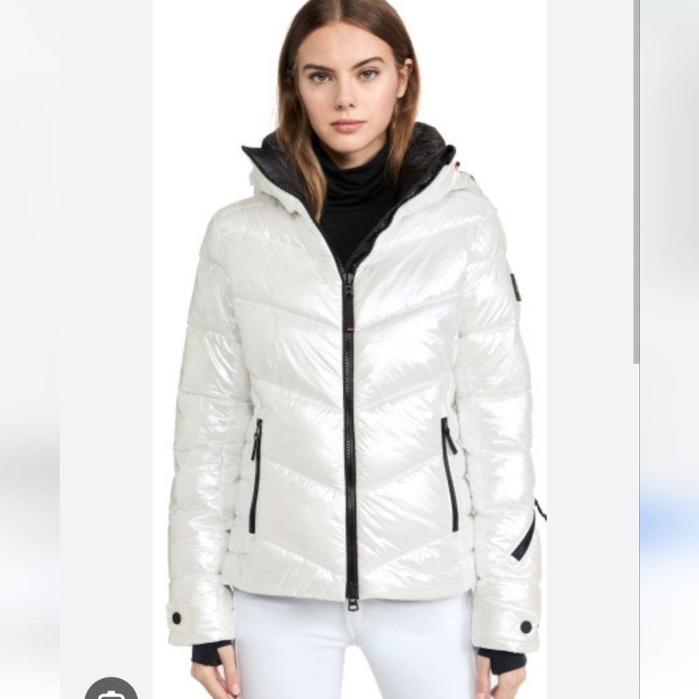 Bogner Fire and Ice Saelly Quilted Ski Jacket Off White